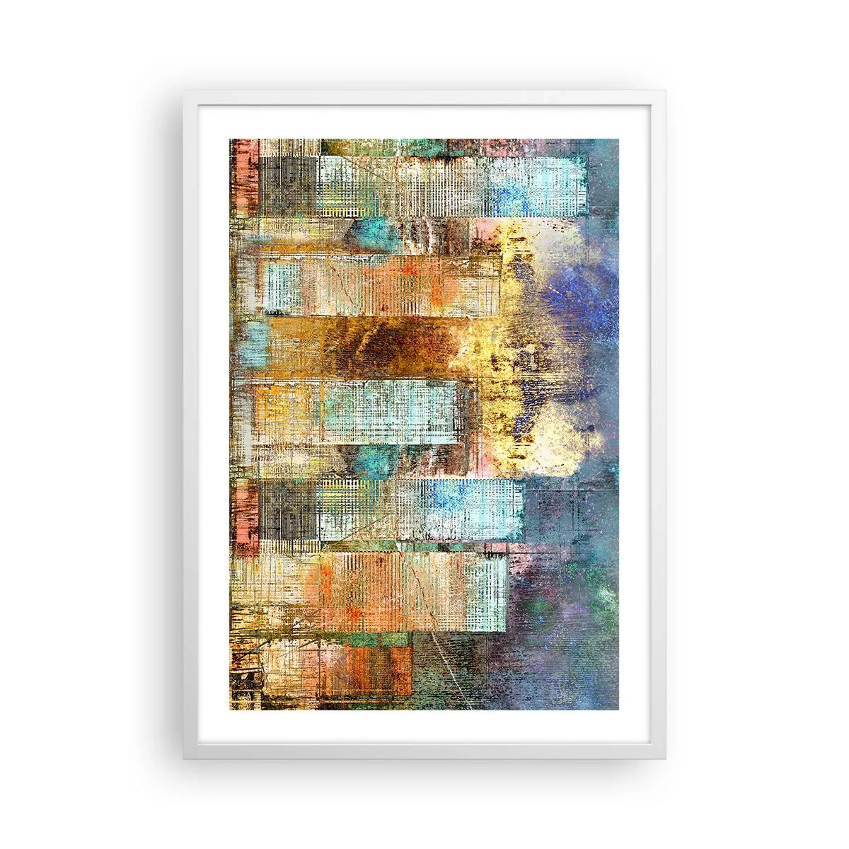 Poster în ramă albă - Metropola însorită - 50x70 cm