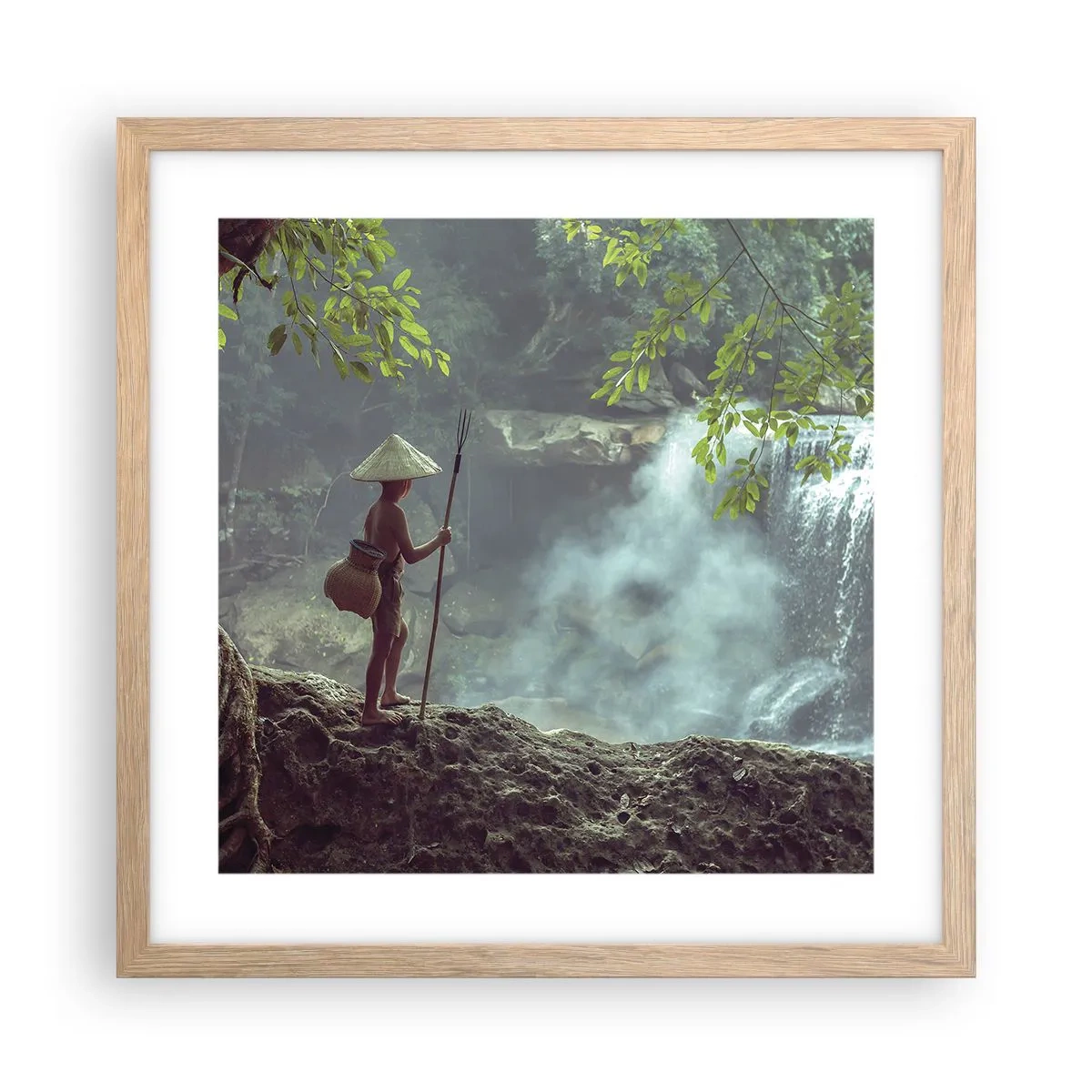 Poster în ramă de stejar deschis - Prietenul naturii - 40x40 cm