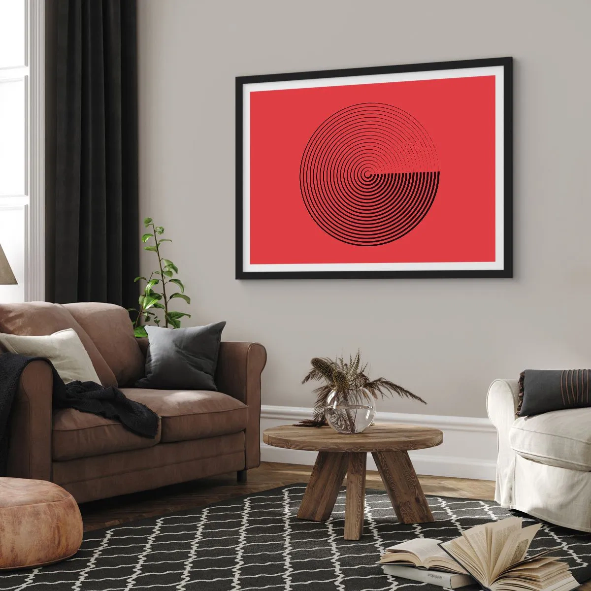 Poster în ramă neagră - Mișcare circulară - 70x50 cm