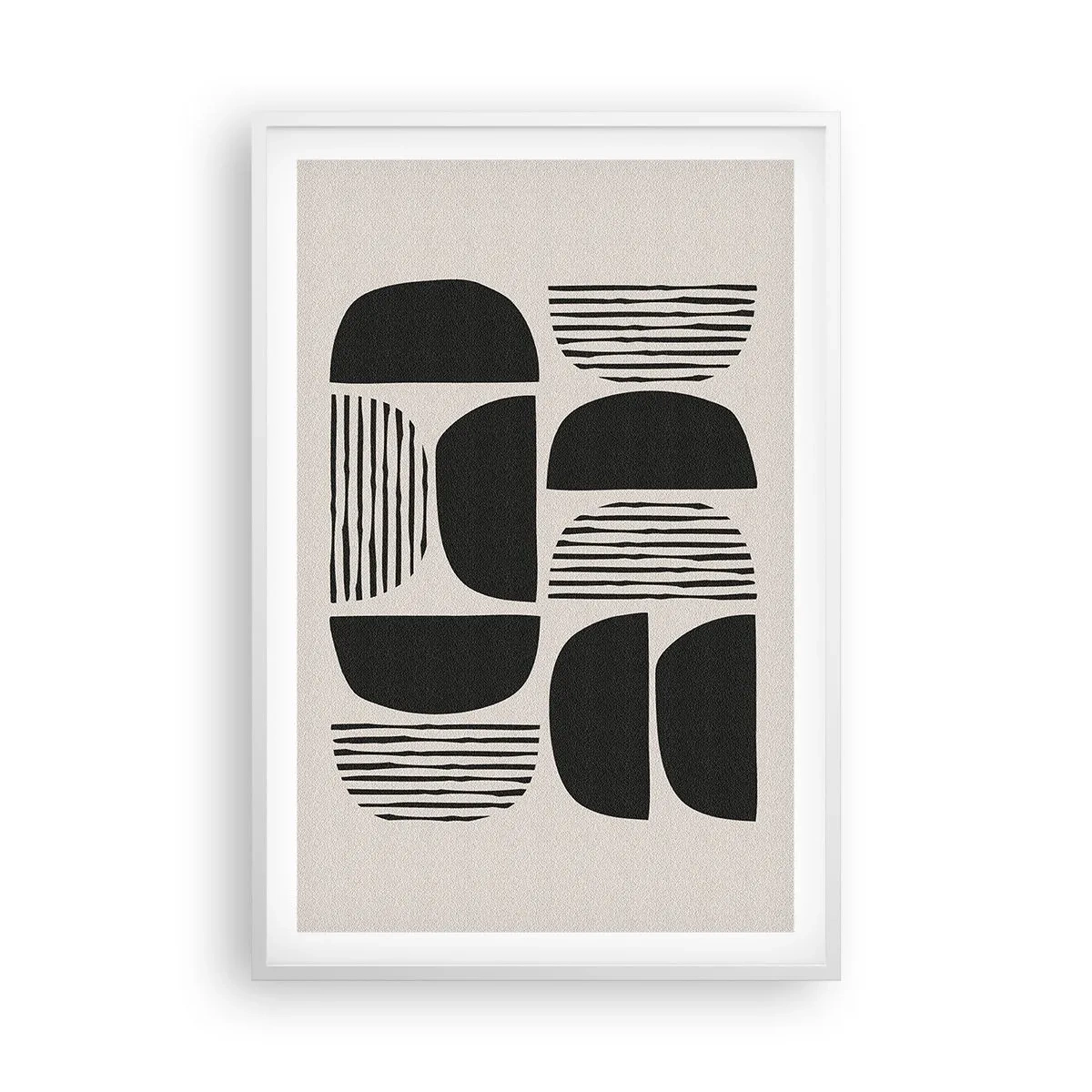 Poster în ramă albă - Jumătăți necomplete - 61x91 cm