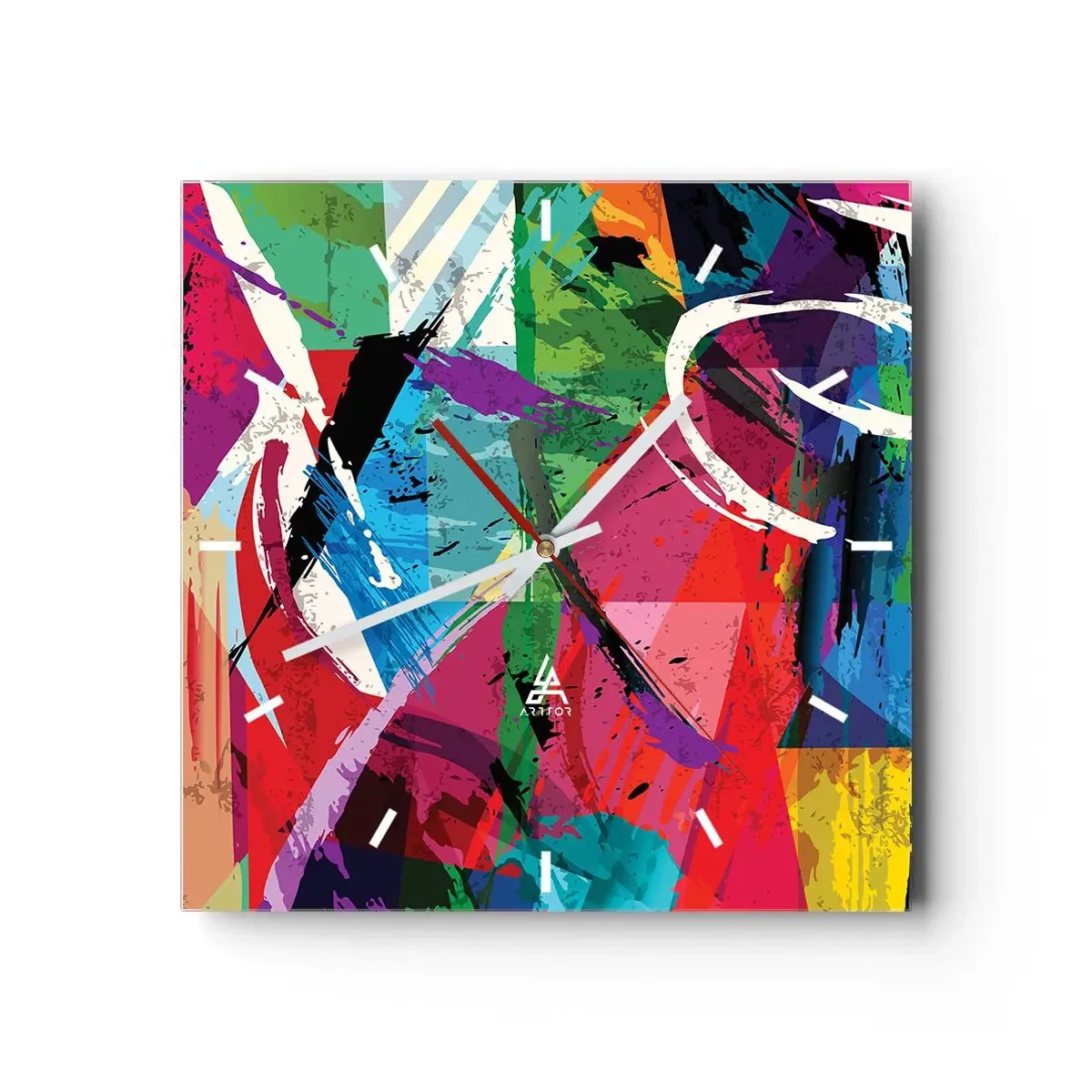 Ceas de perete - Ceas pe sticlă - Rapid, vioi și plin de viață - 30x30 cm