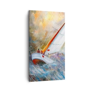 Tablou pe pânză - Alergătoare pe valuri - 45x80 cm