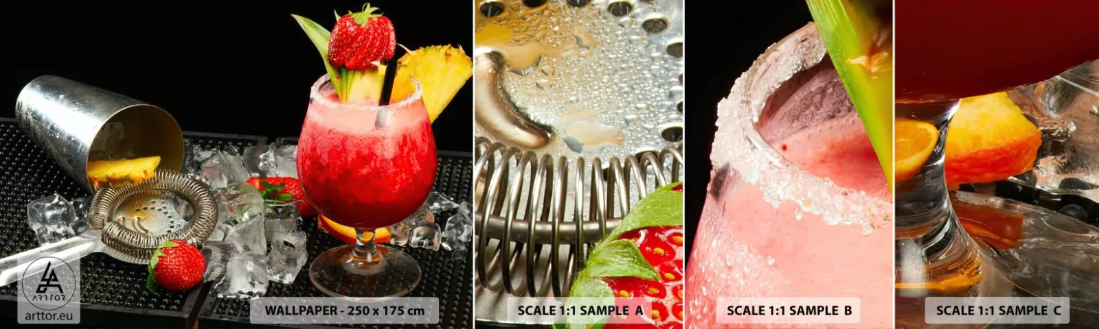 Mostră de Tapet Standard Eco - Evocați gustul - Băutură, Cocktail, Shaker - 100x30 cm