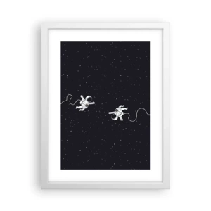 Poster în ramă albă - Dansul spațial - 30x40 cm
