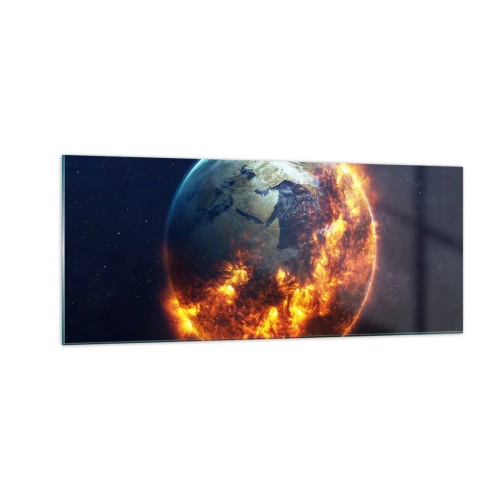 Tablou pe sticlă - Flacăra apocalipsei - 100x40 cm