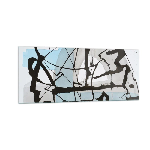 Tablou pe sticlă - Cu toate acestea, albastru - 100x40 cm