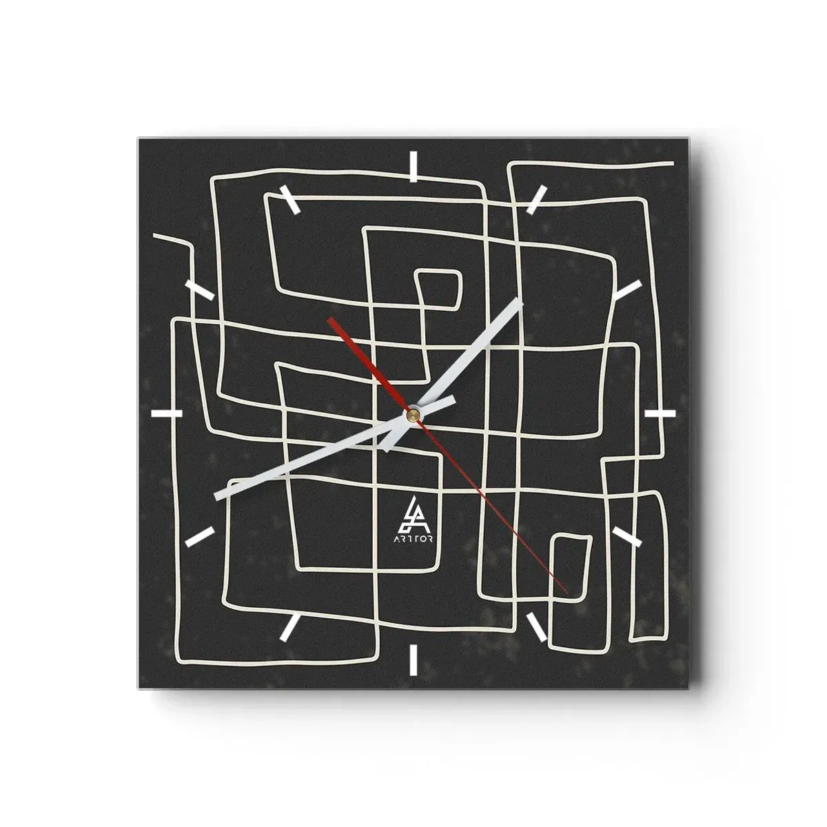 Ceas de perete - Ceas pe sticlă - Nu atât de simplu - 30x30 cm