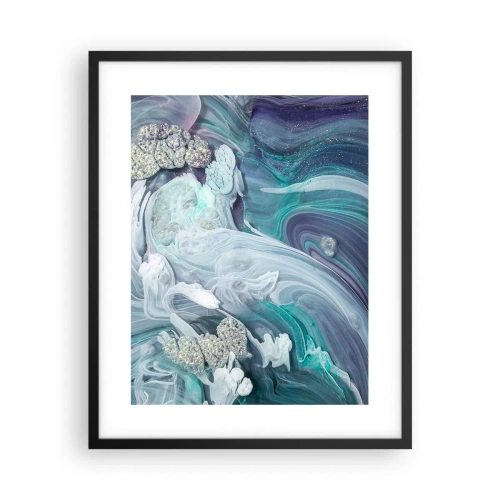 Poster în ramă neagră - Râuri de albastru - 40x50 cm