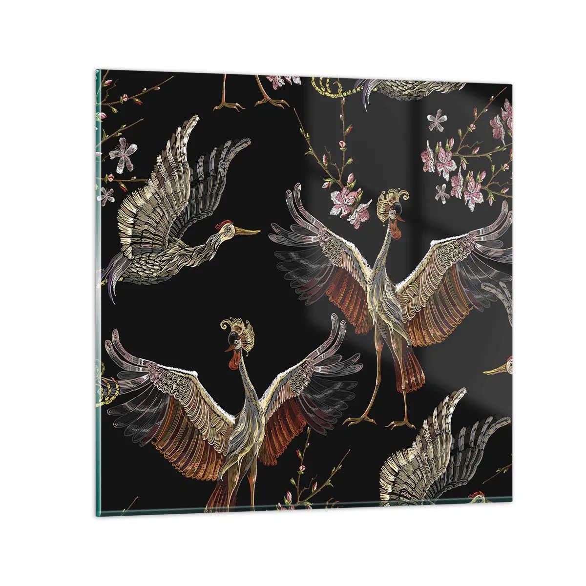 Tablou pe sticlă - Pasăre de basm - 60x60 cm