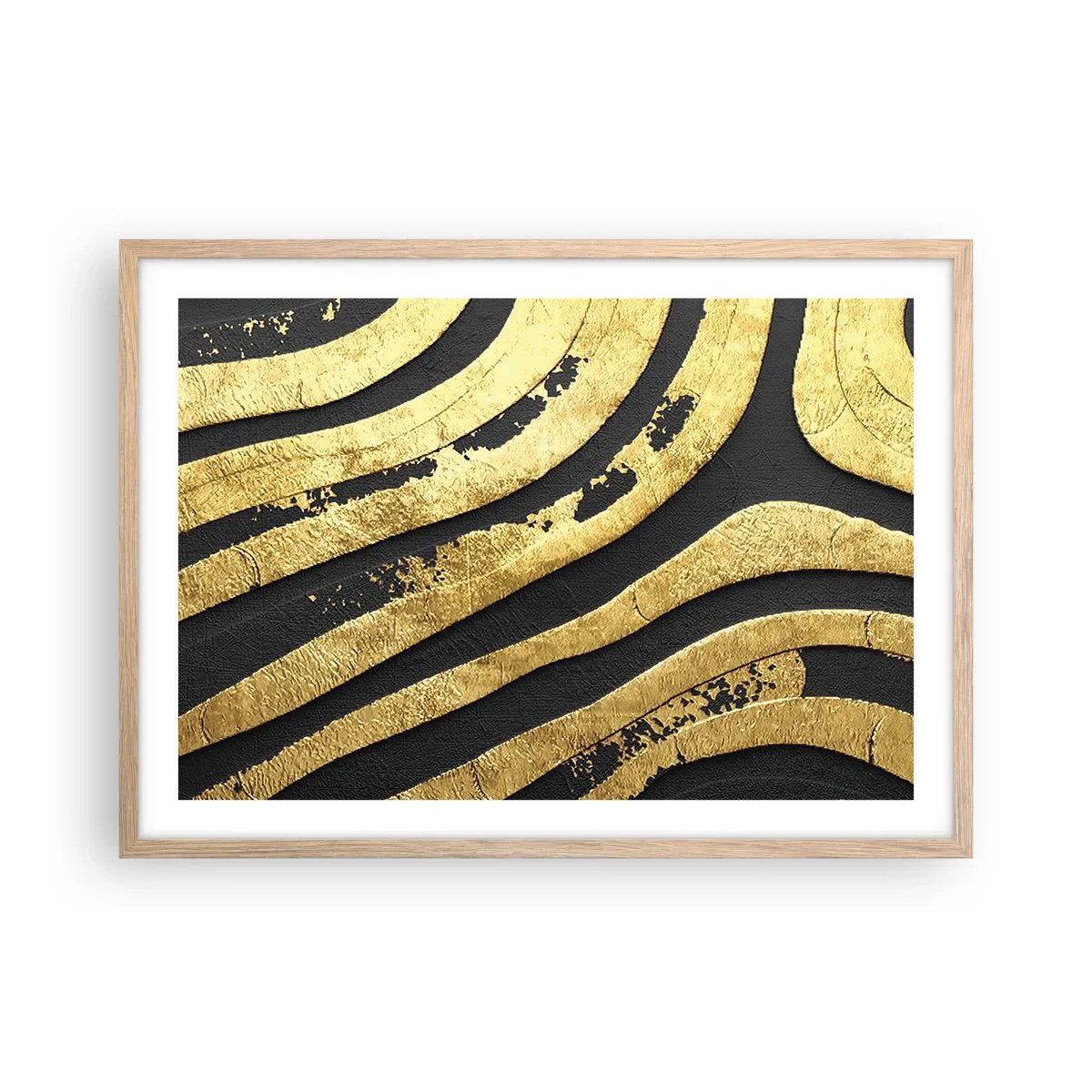 Poster în ramă de stejar deschis - Totul curge - 70x50 cm