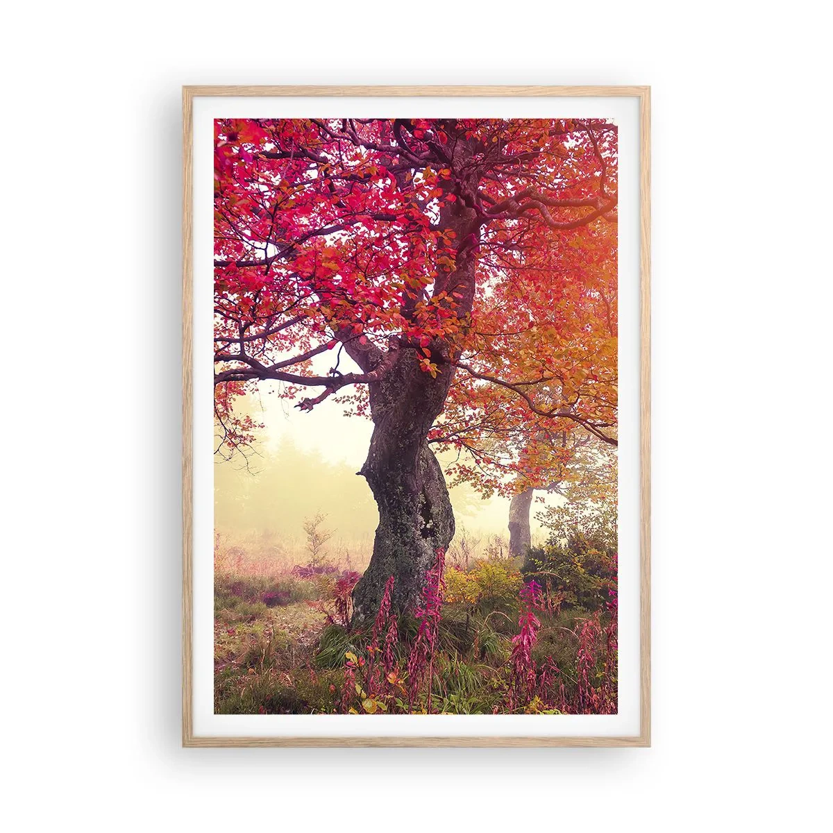 Poster în ramă de stejar deschis - O frenezie de înflorire - 70x100 cm