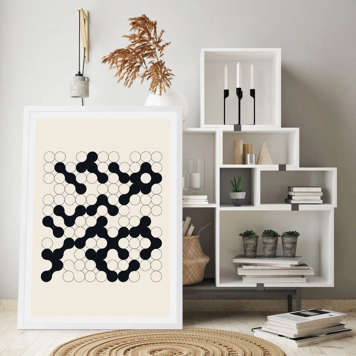 Poster în ramă albă - Joc chinezesc - o variație - 61x91 cm