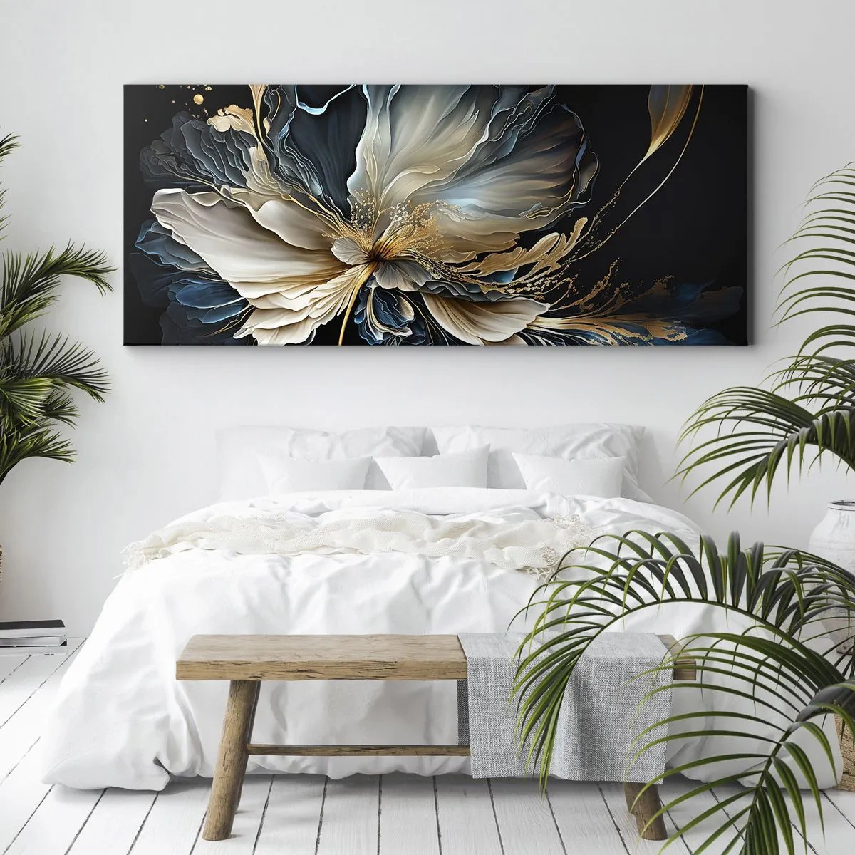 Tablou pe pânză - Povestea unei flori de iubire - 100x40 cm