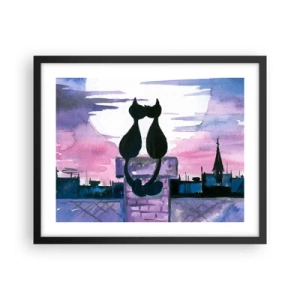 Poster în ramă neagră - Rendez-vous sub lună - 50x40 cm