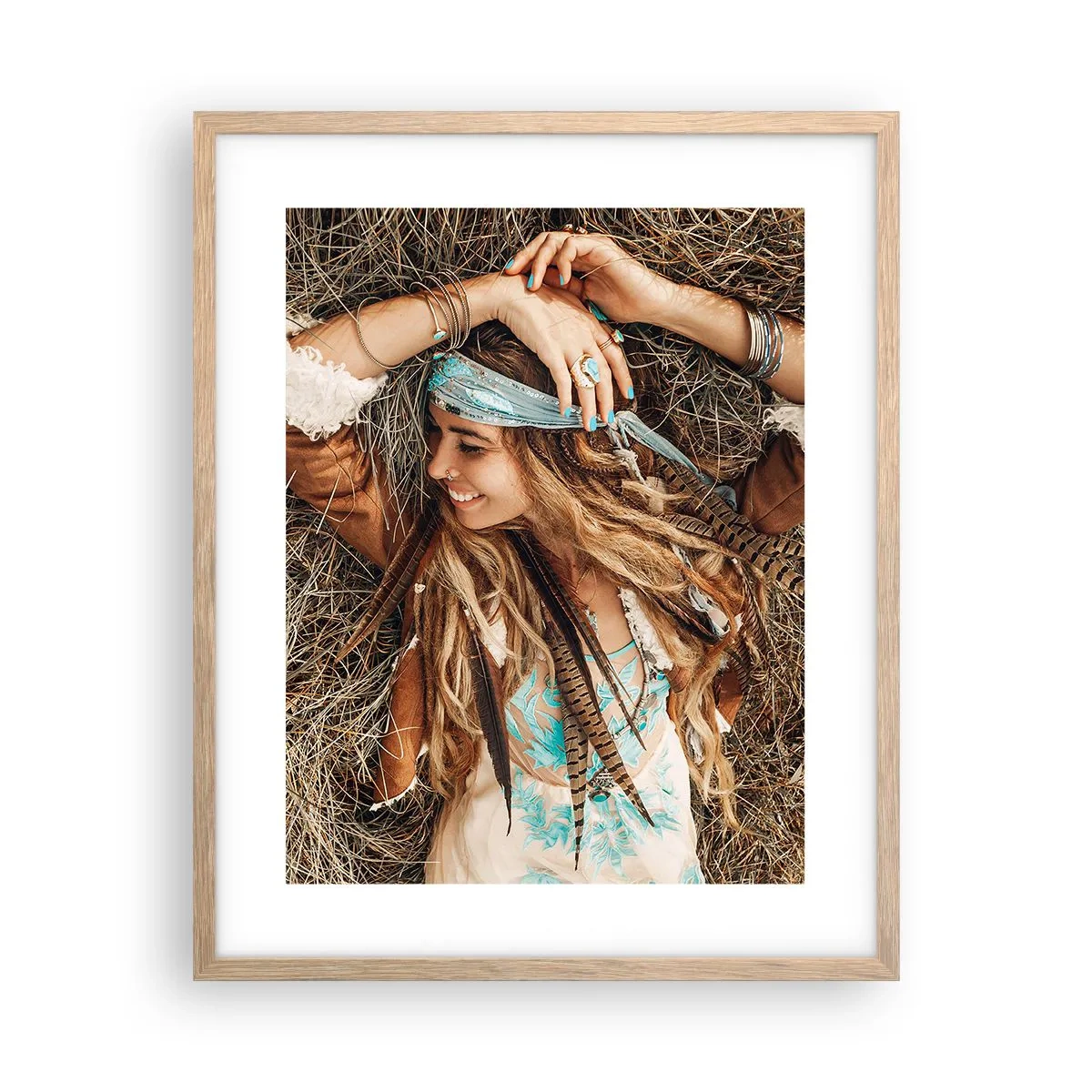 Poster în ramă de stejar deschis - În drum spre vara iubirii - 40x50 cm