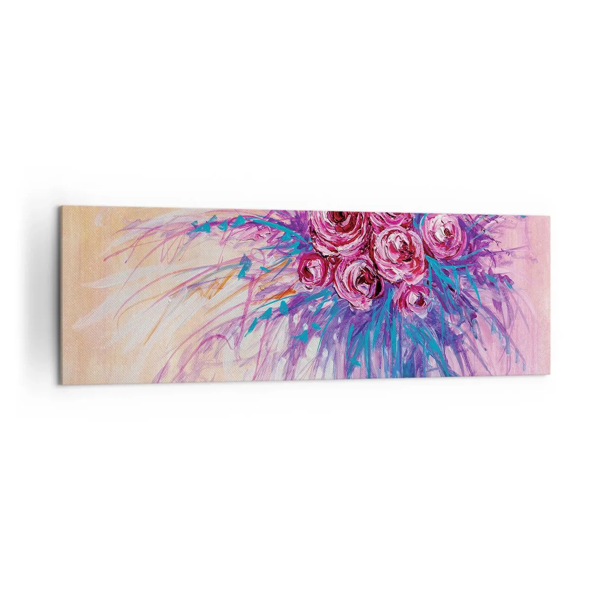 Tablou pe pânză - Fântână de trandafiri - 160x50 cm