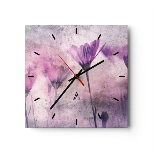 Ceas de perete - Ceas pe sticlă - Un vis de flori - 30x30 cm
