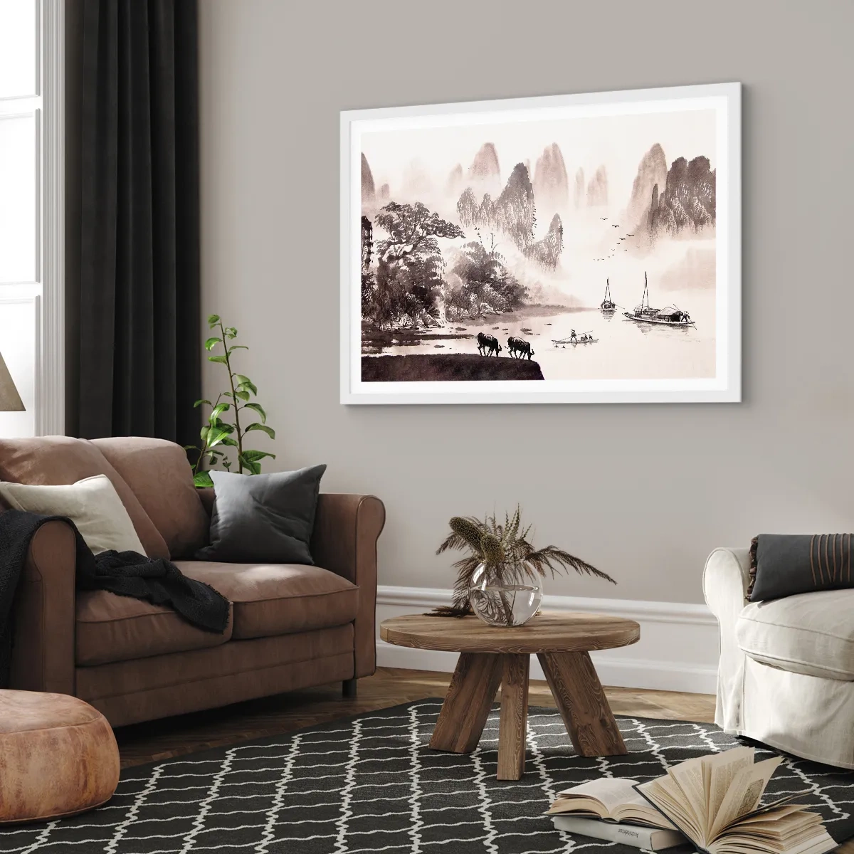 Poster în ramă albă - Viața exotică de zi cu zi a Estului - 50x40 cm