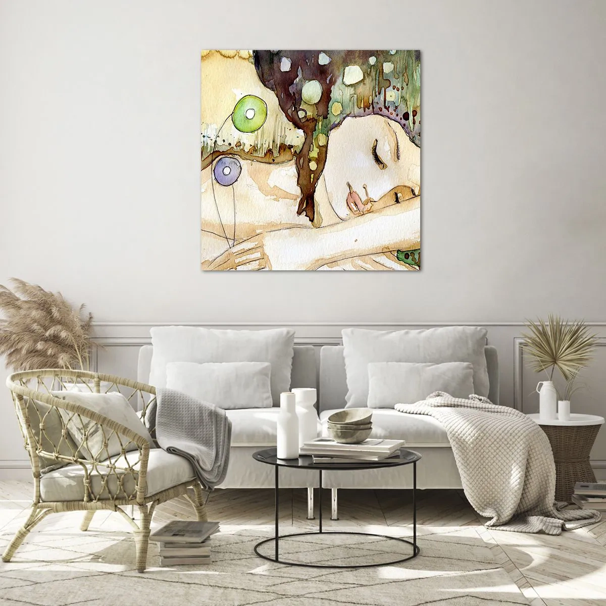 Tablou pe sticlă - Visul violet smarald - 70x70 cm