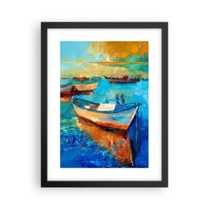 Poster în ramă neagră - Într-un golf de aur - 30x40 cm