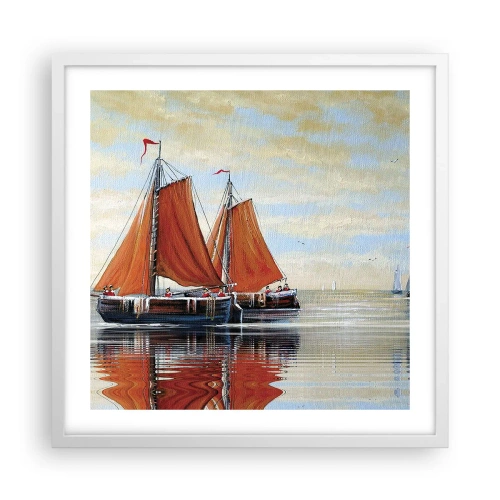 Poster în ramă albă - Hei, marinarule, navighează... - 50x50 cm