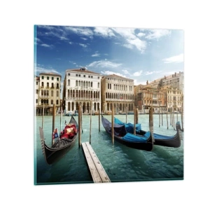 Tablou pe sticlă - Palate în albastru - 60x60 cm