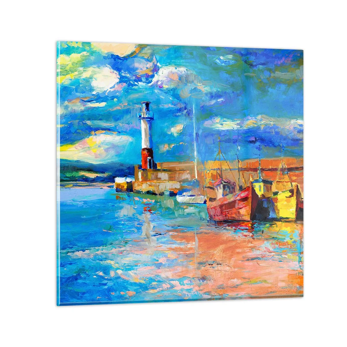 Tablou pe sticlă - După-amiază în golful de curcubeu - 30x30 cm