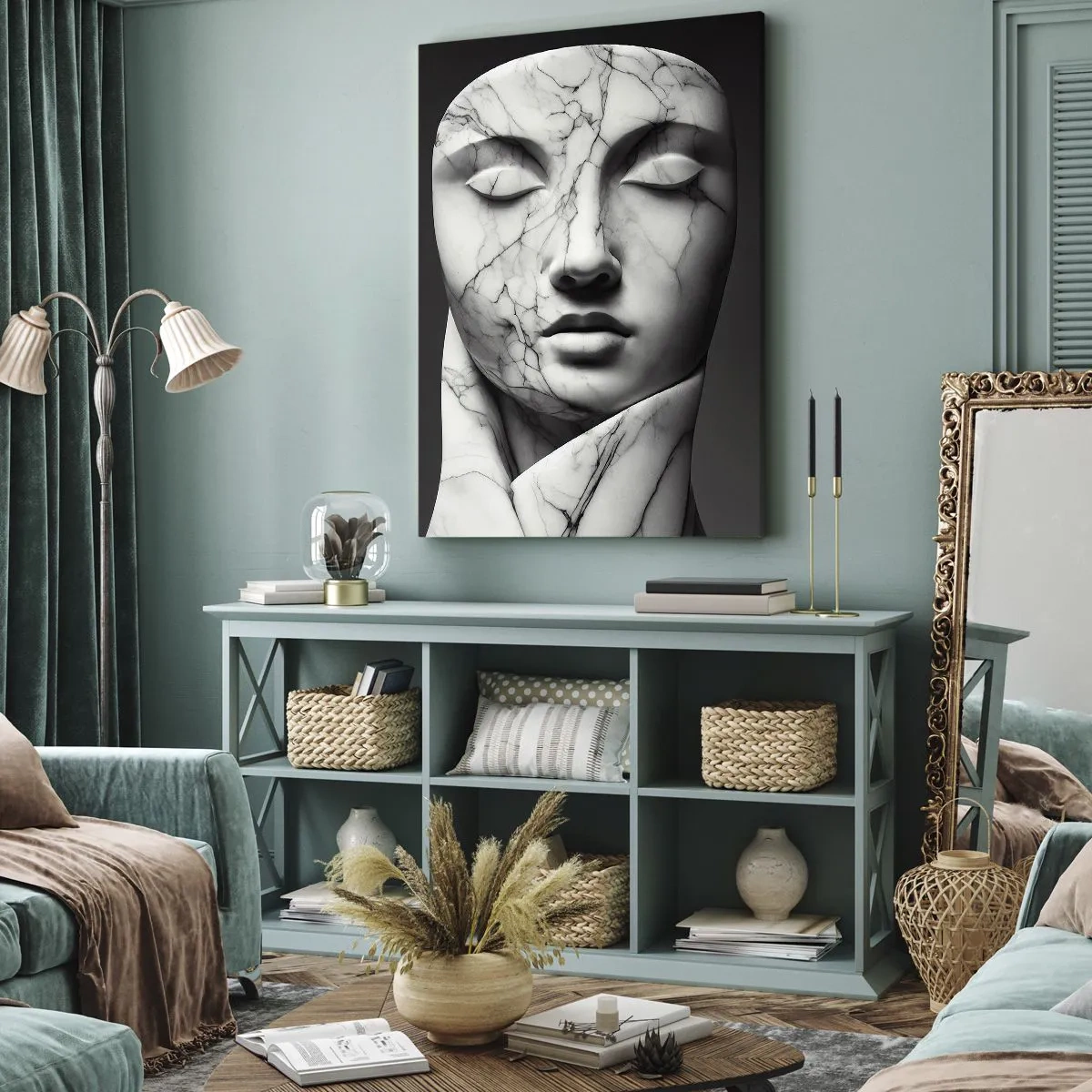 Tablou pe pânză - Forme de marmură - 55x100 cm