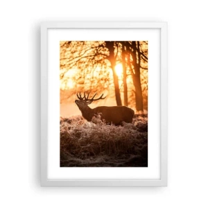 Poster în ramă albă - Visul unui vânător - 30x40 cm