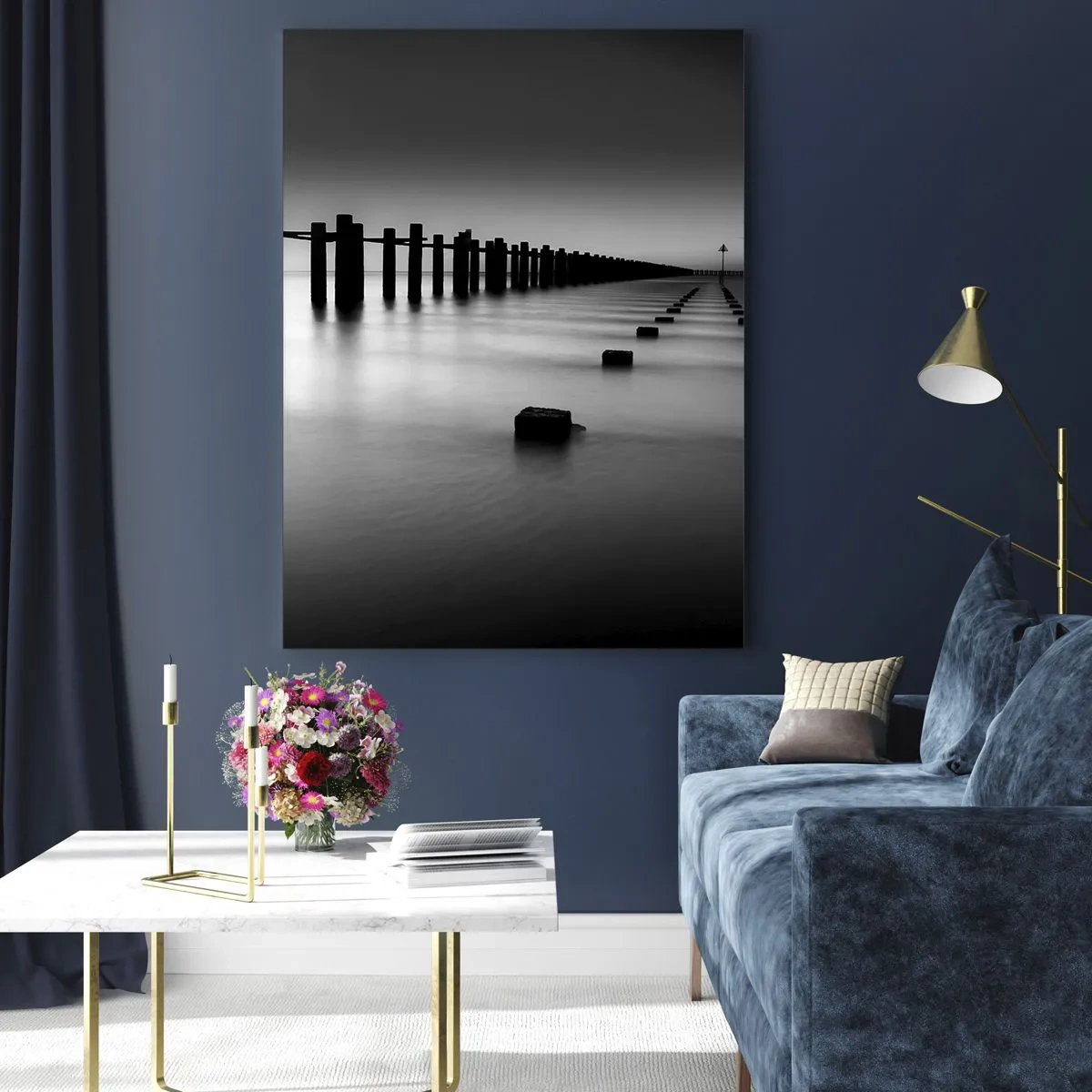 Tablou pe sticlă - În depărtare gri în ceață - 50x70 cm