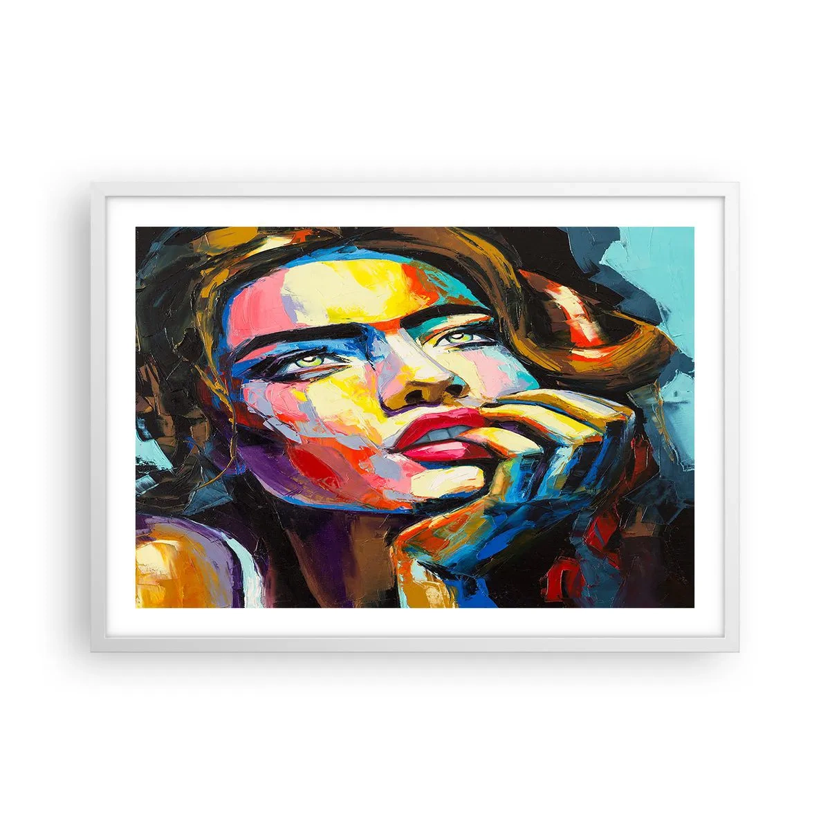 Poster în ramă albă - Visele ca niște păsări se înalță pe cer - 70x50 cm