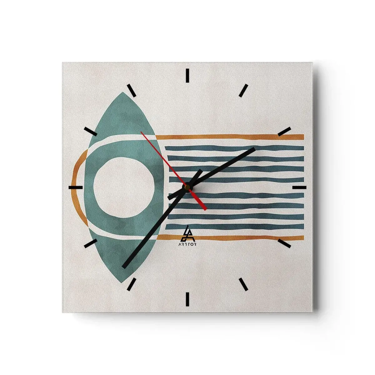 Ceas de perete - Ceas pe sticlă - Semne și ritualuri - 30x30 cm
