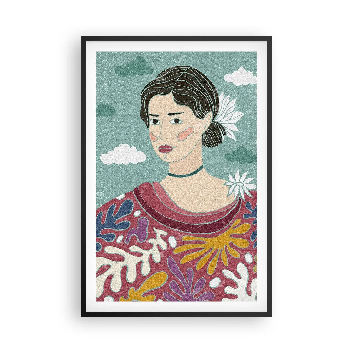 Poster în ramă neagră - Cu melancolie în privire - 61x91 cm