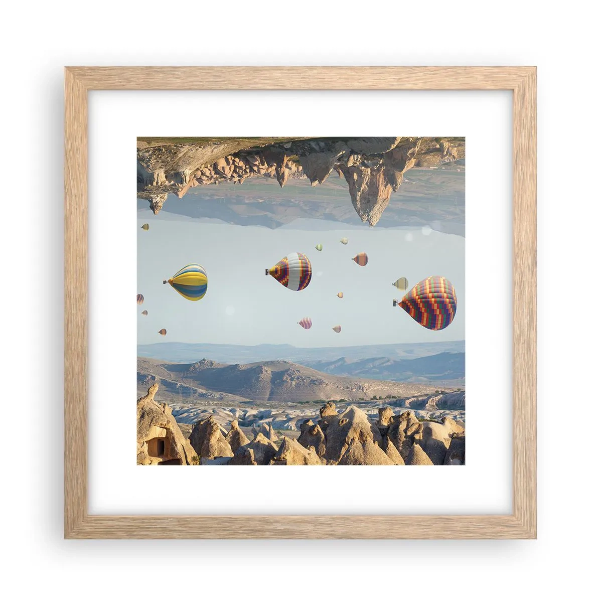 Poster în ramă de stejar deschis - Orice este posibil aici - 30x30 cm