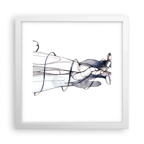 Poster în ramă albă - Un studiu al atingerii - 30x30 cm