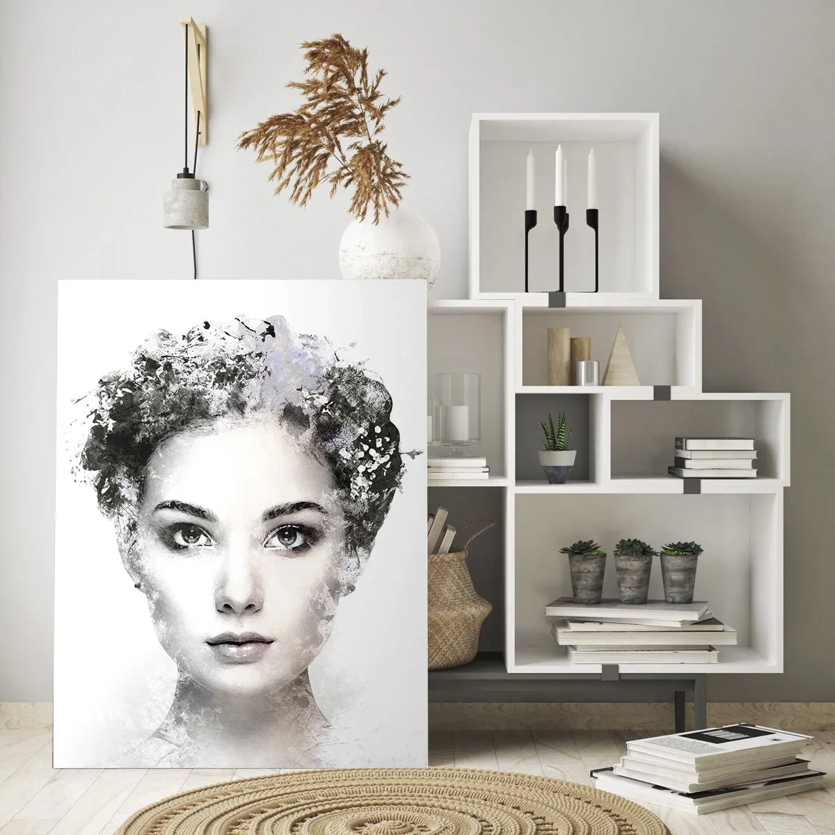 Tablou pe sticlă - Un portret extrem de elegant - 80x120 cm