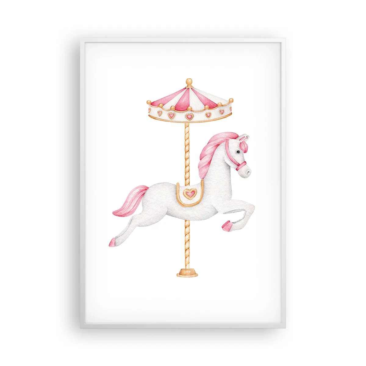 Poster în ramă albă - A pornit la cursă - 70x100 cm