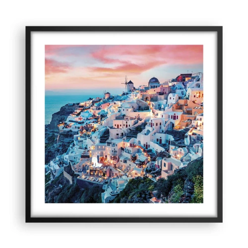 Poster în ramă neagră - Vacanța ta grecească - 50x50 cm