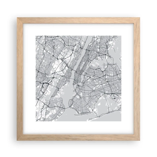 Poster în ramă de stejar deschis - Anatomia unei metropole - 30x30 cm