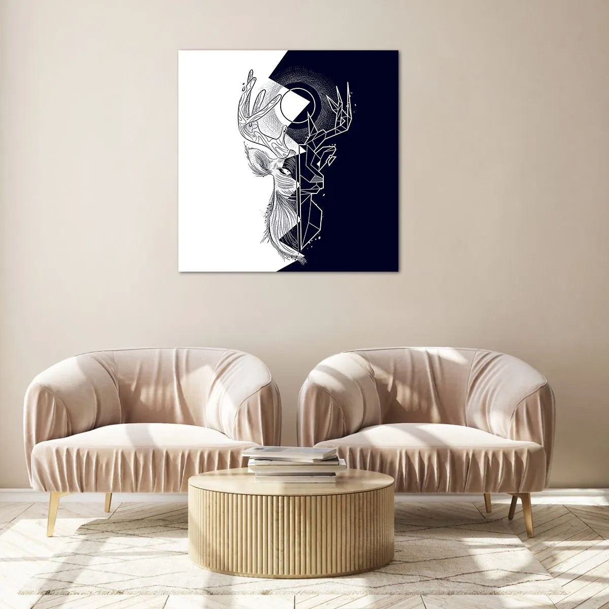 Tablou pe sticlă - Lupta și unitatea contrariilor - 30x30 cm