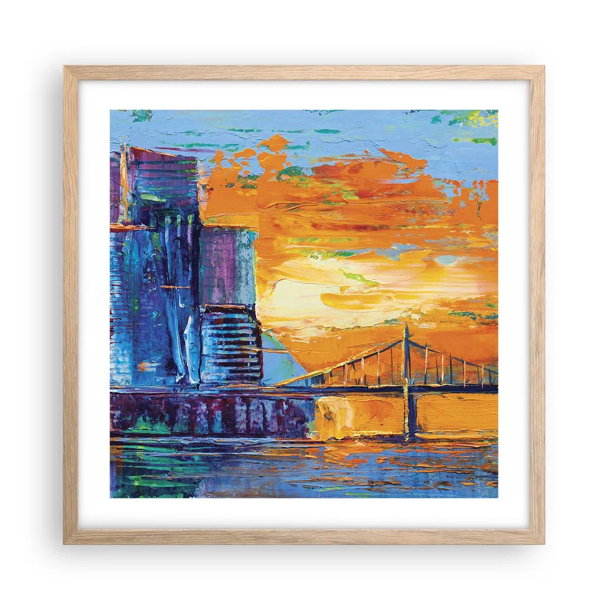 Poster în ramă de stejar deschis - Cultură și natură - 50x50 cm