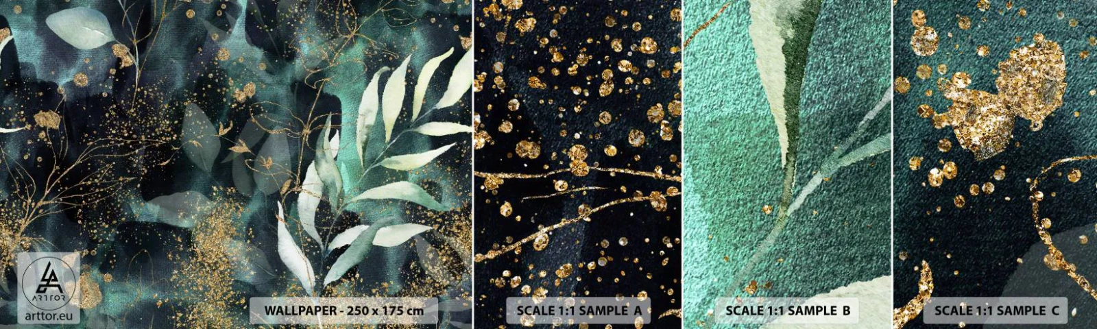 Mostră tapet autocolant Deluxe Sticker - Grădina fermecată - Plante, Frunze, Botanică - 100x30 cm