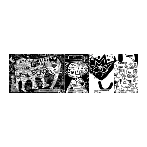 Mostră tapet autocolant Deluxe Sticker - Lumea bogată a străzii - Graffiti, Bucată, Grafică - 100x30 cm
