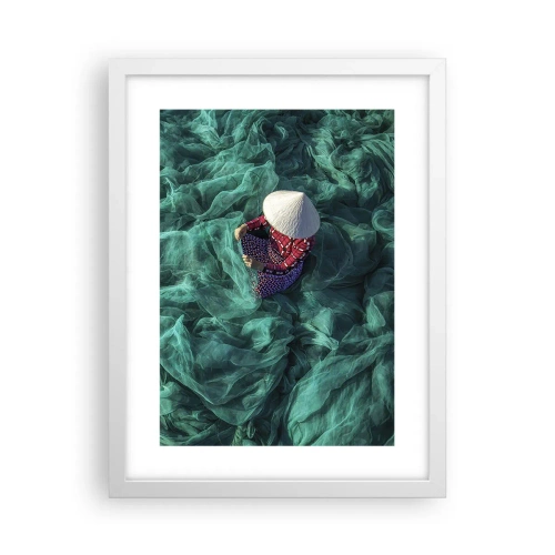 Poster în ramă albă - Într-o mare de rețea - 30x40 cm