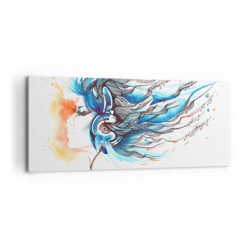 Tablou pe pânză - Lasă muzica să curgă - 100x40 cm