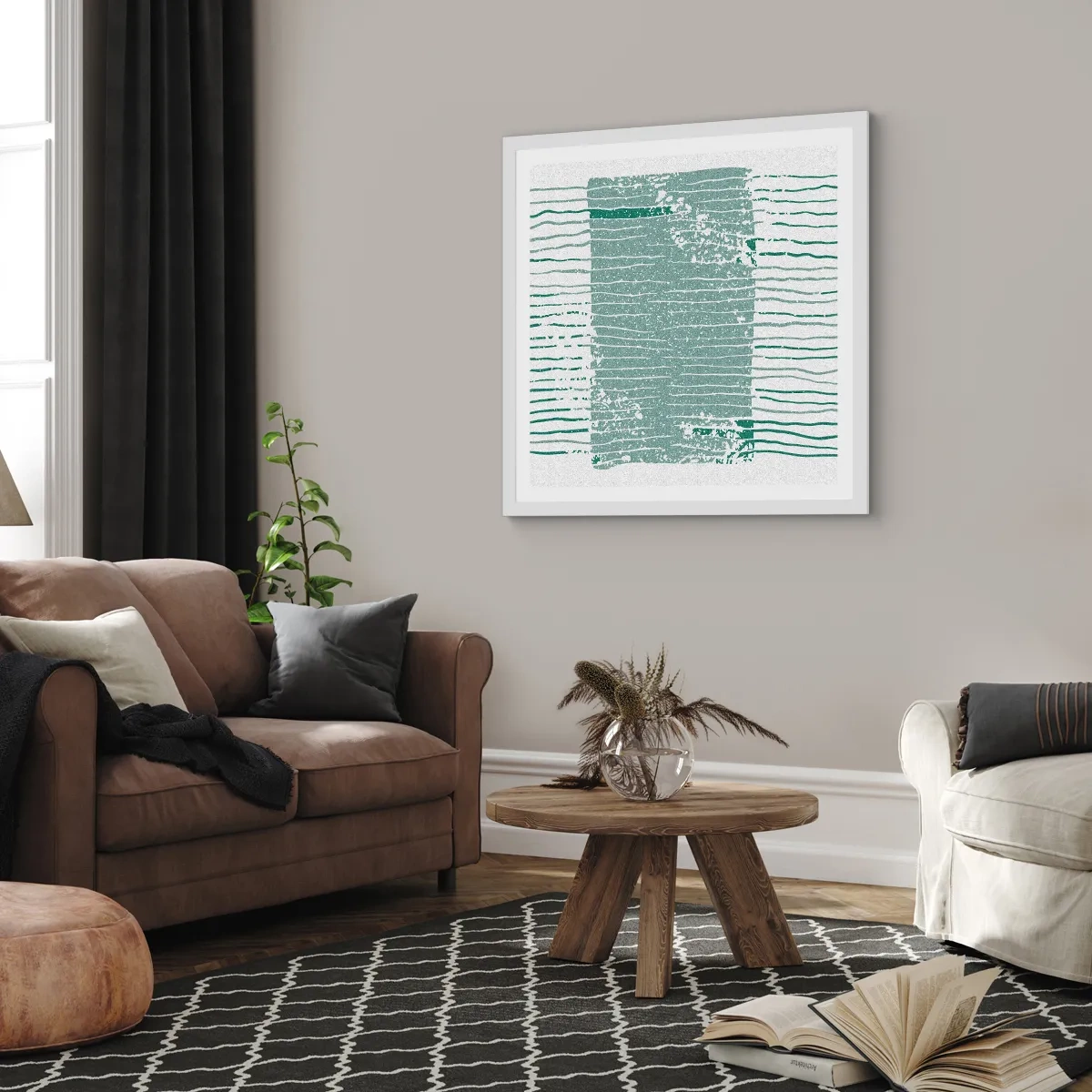 Poster în ramă albă - Abstracție marină - 60x60 cm