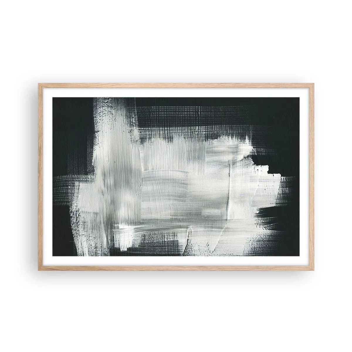 Poster în ramă de stejar deschis - Țesut vertical și orizontal - 91x61 cm