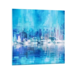 Tablou pe sticlă - Înecate în albastru - 60x60 cm