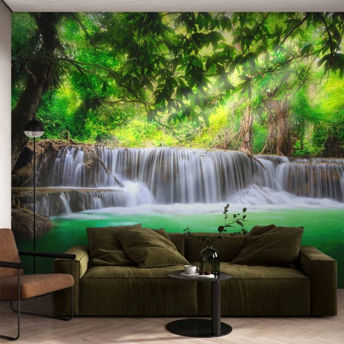 Tapet Autoadeziv Deluxe Sticker - Cascada verde - Peisaj, Cascadă, parc național - 100x70 cm