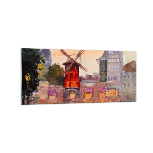 Tablou pe sticlă - Icoane pariziene - Moulin Rouge - 120x50 cm